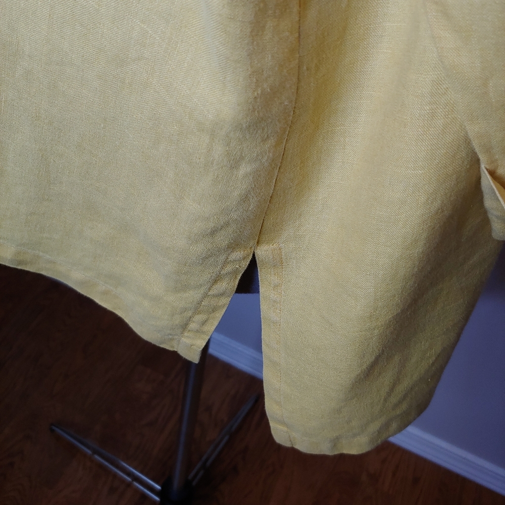 David Dart Collection Gold Linen Buttondown Tunic… - image 5